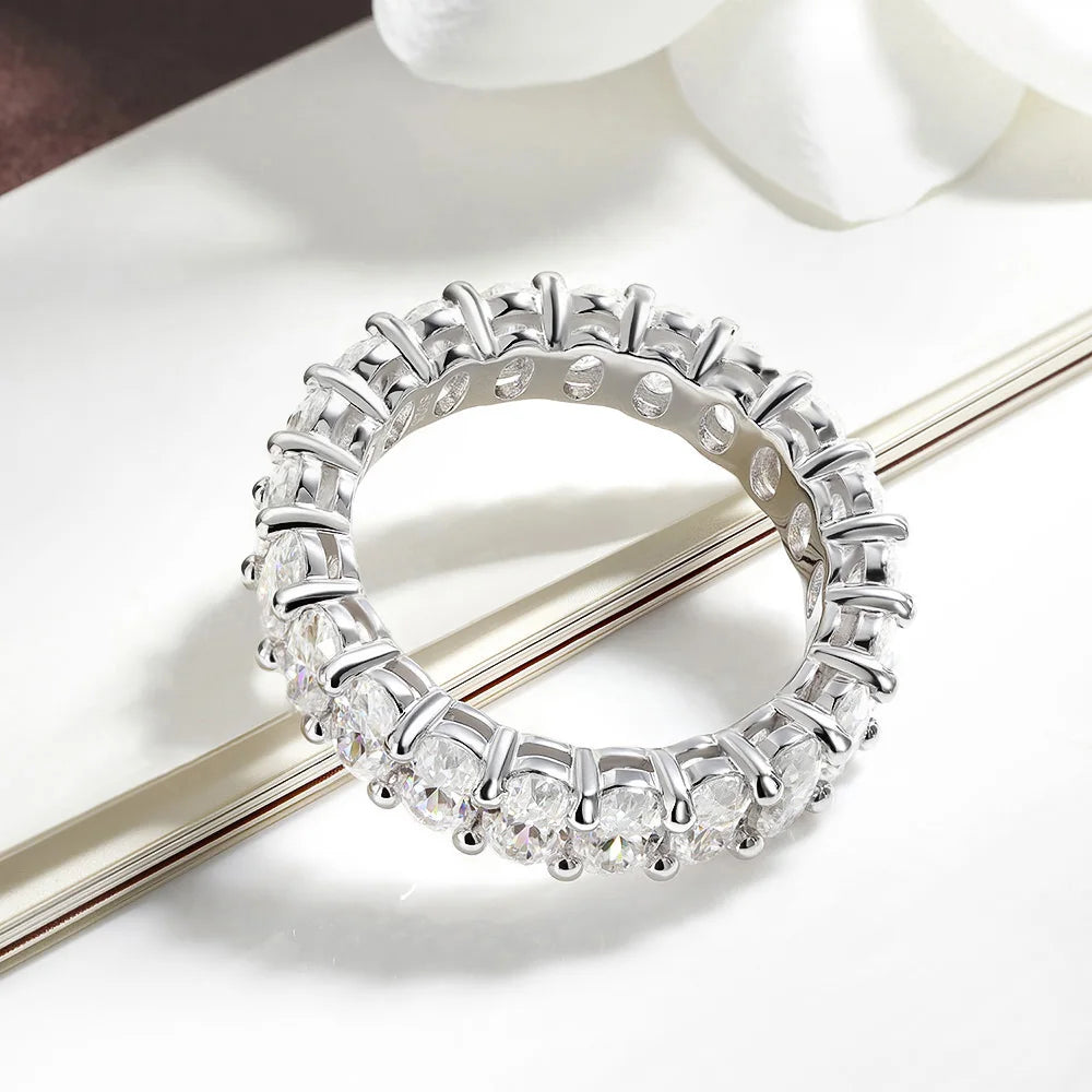 Serenity Oval Moissanite Sterling Silver Ring