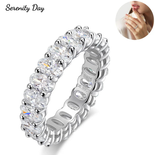 Serenity Oval Moissanite Sterling Silver Ring