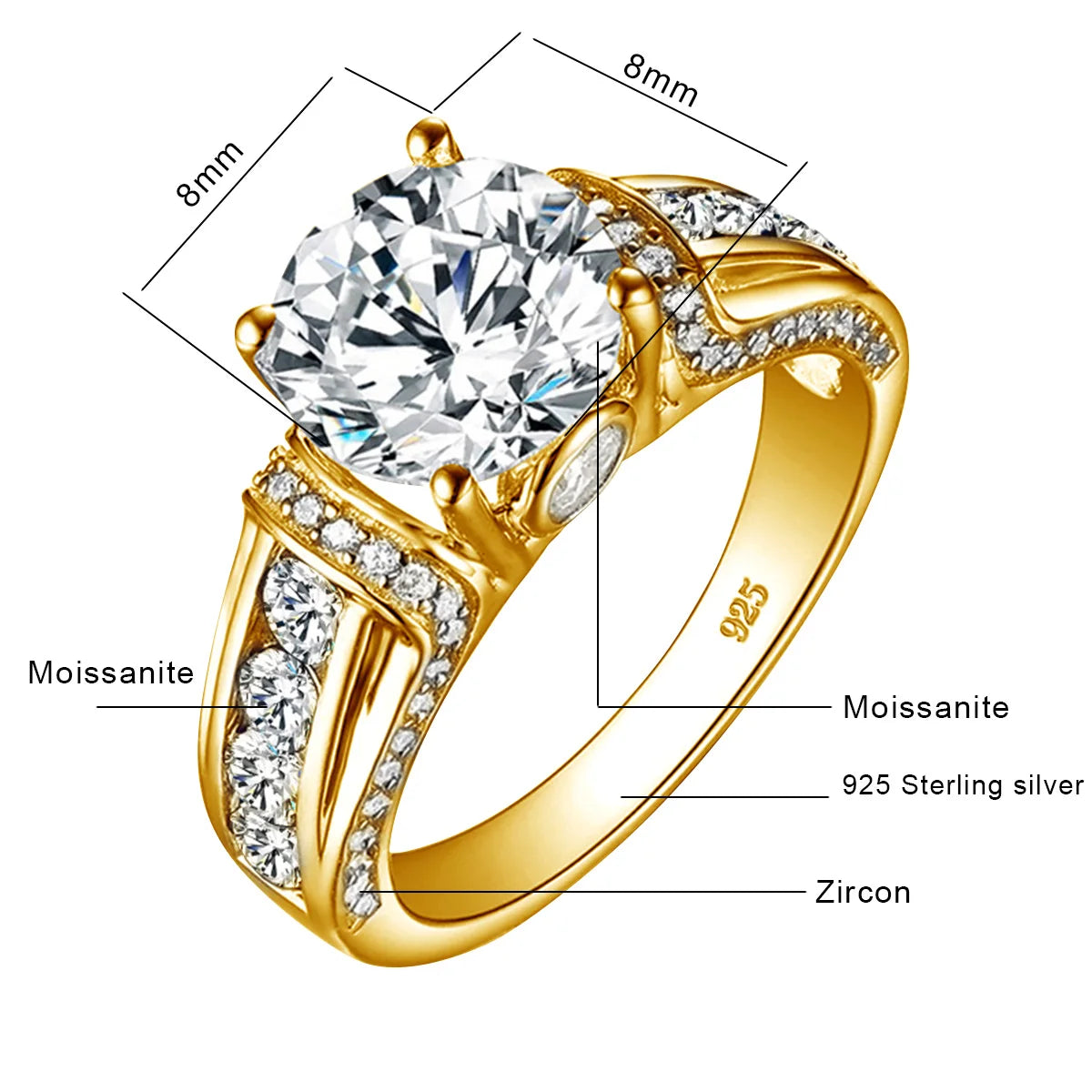2ct Moissanite Diamond Ring