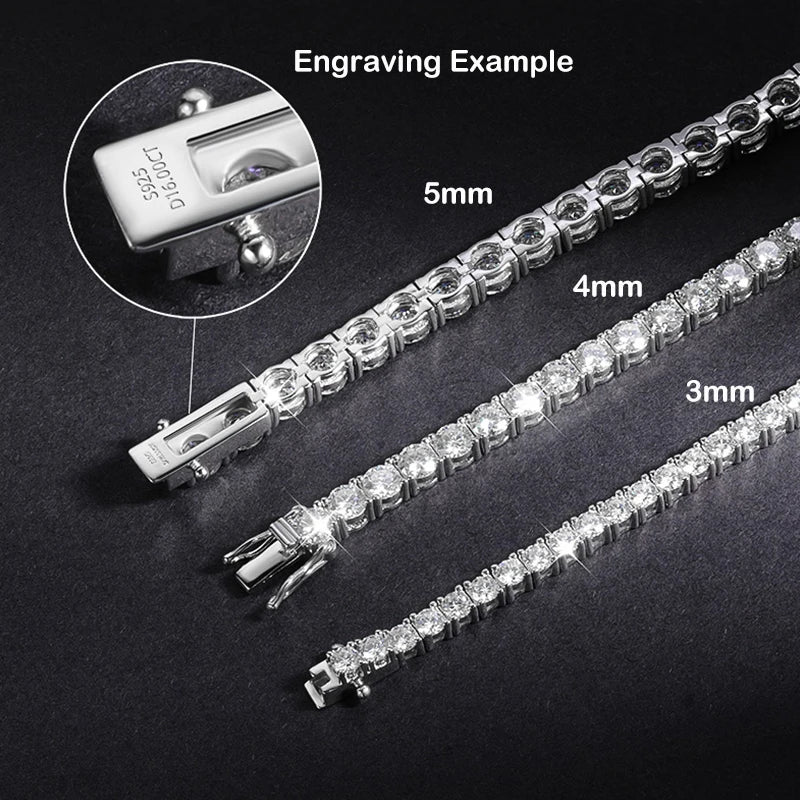 EWYA Sterling Silver Moissanite Bracelet