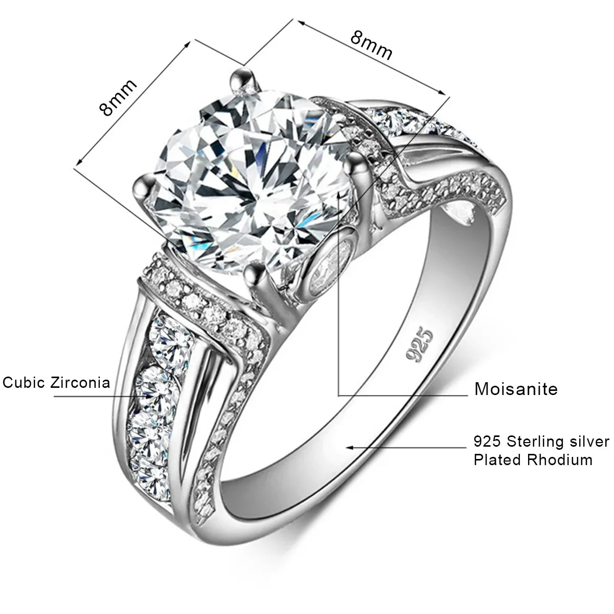 2ct Moissanite Diamond Ring