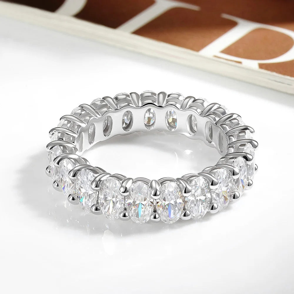 Serenity Oval Moissanite Sterling Silver Ring