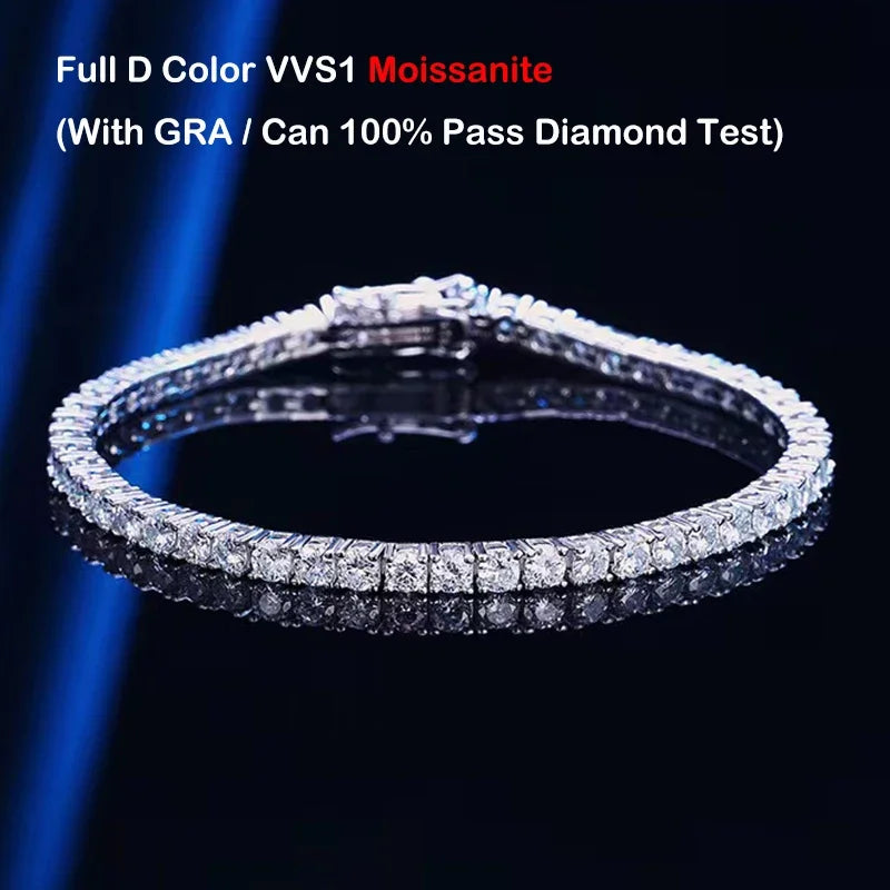 EWYA Sterling Silver Moissanite Bracelet