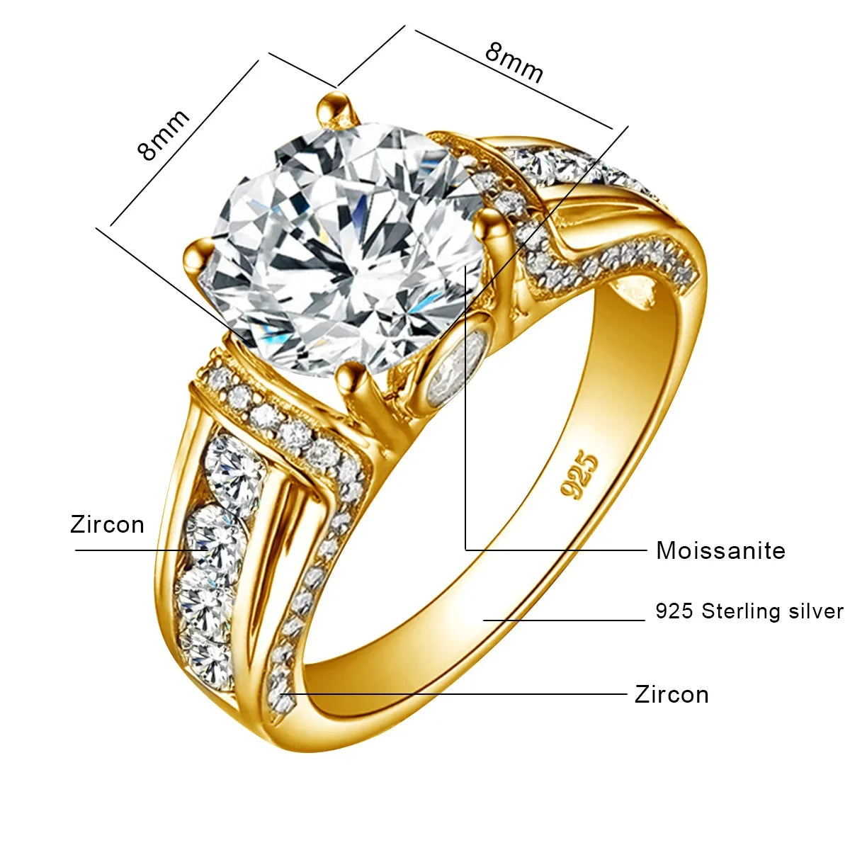 2ct Moissanite Diamond Ring