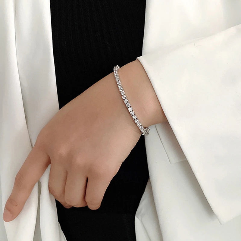 EWYA Sterling Silver Moissanite Bracelet