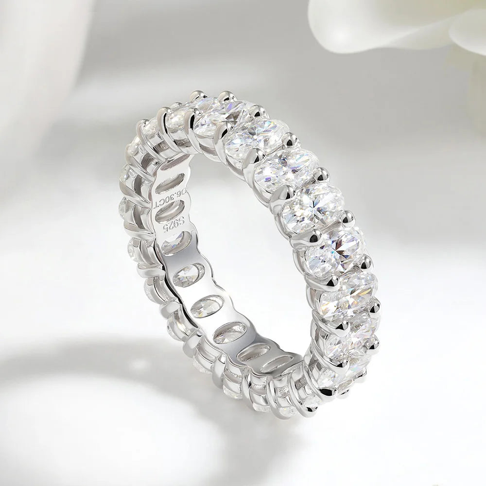 Serenity Oval Moissanite Sterling Silver Ring